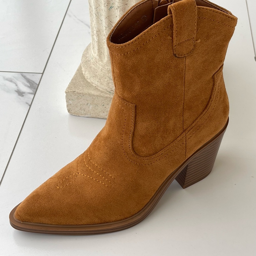 Suede Ankle Boots - Brown